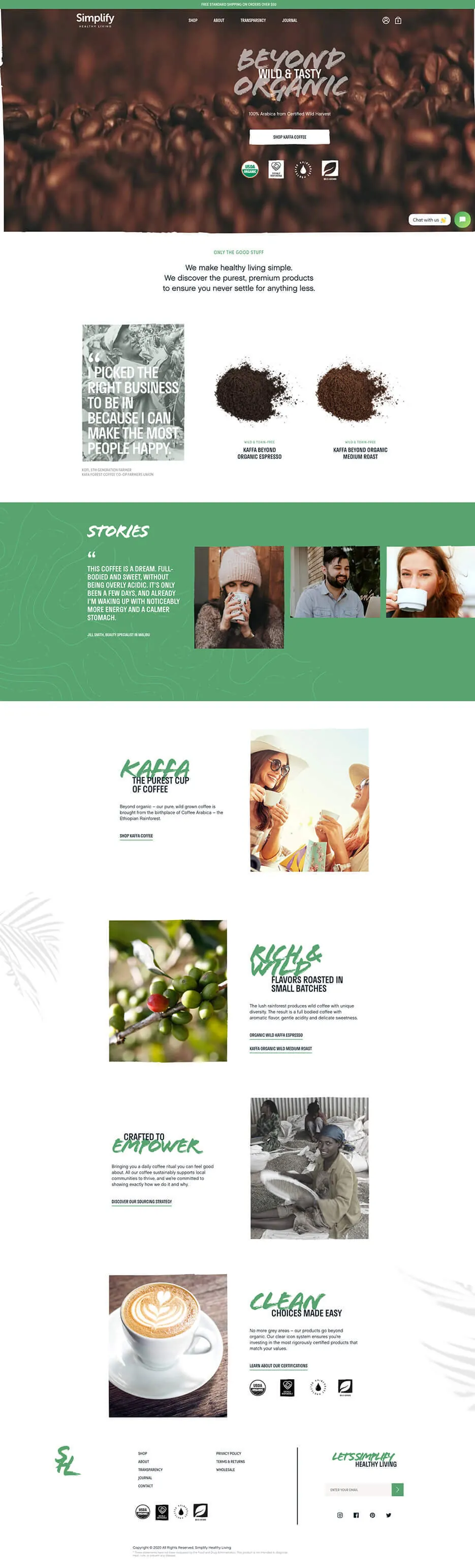 The Simplify Healthy Living website, a custom Shopify store for an online healthy living marketplace